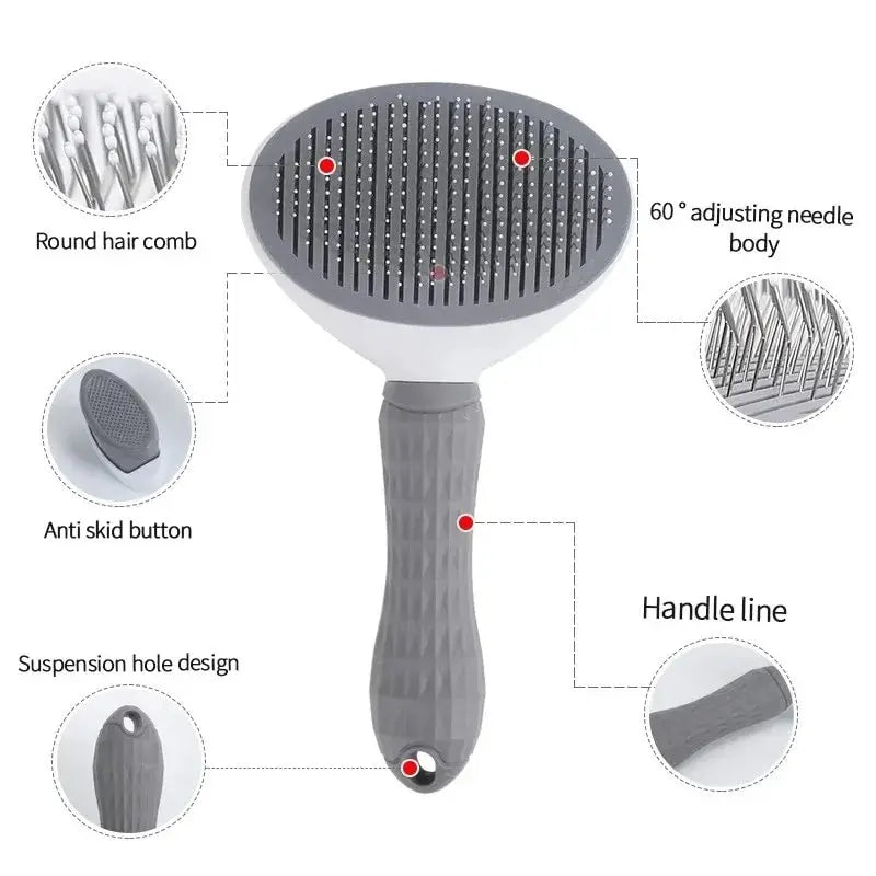 Self Cleaning Pet Hair Remover Brush - Dogs and Cats - Mortekk